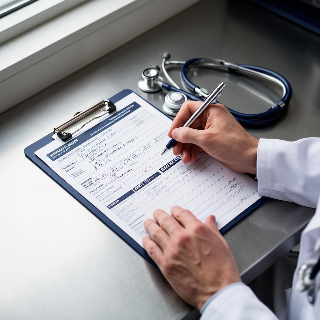 Physician reviewing clinical documentation